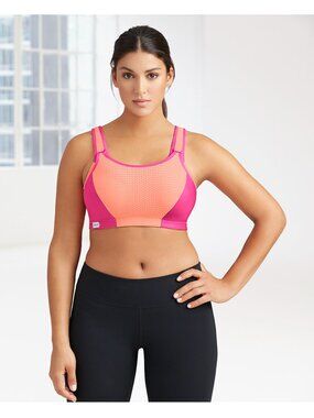 Glamorise 44B SPORT Bra (CUSTOM-CONTROL) High-Impact MOISTURE WICKING ORANGE NEW